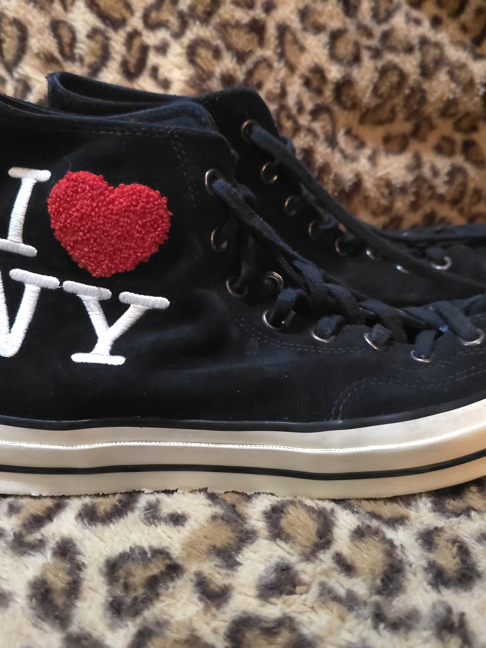 Converse Chuck Taylor High Top Sneakers in Black with Red Accents